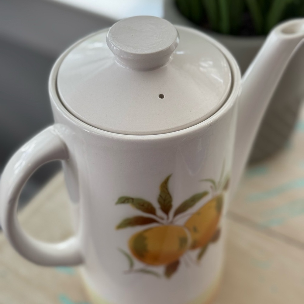Vintage Tangerine Ironstone Teapot